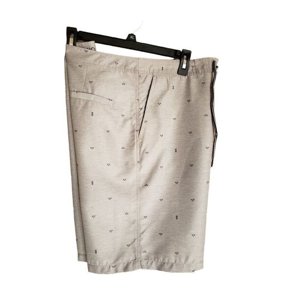 Men's Hybrid Swim Trunks L 34" Beach Shorts Grey Black Quick-Dry Resortwear - Picture 2 of 8